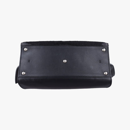 Fendi Black Leather Calf Hair Messenger — view 3
