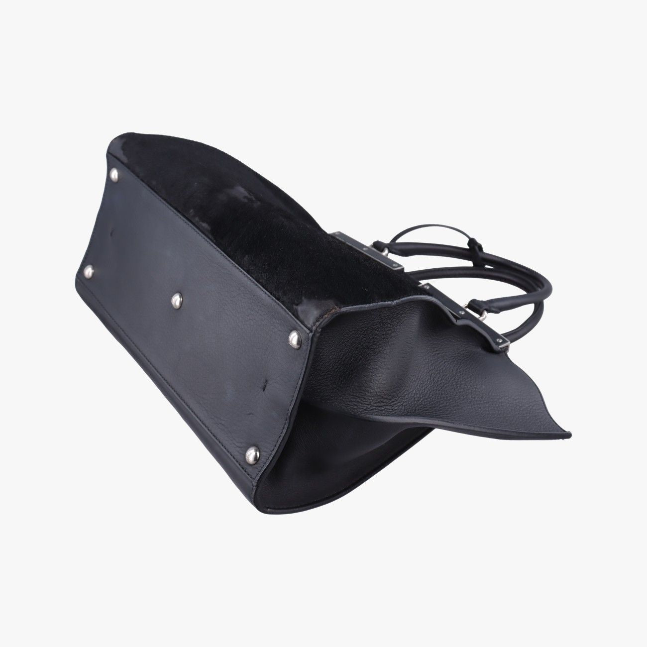 Fendi Black Leather Calf Hair Messenger — view 4