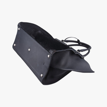 Fendi Black Leather Calf Hair Messenger — view 4