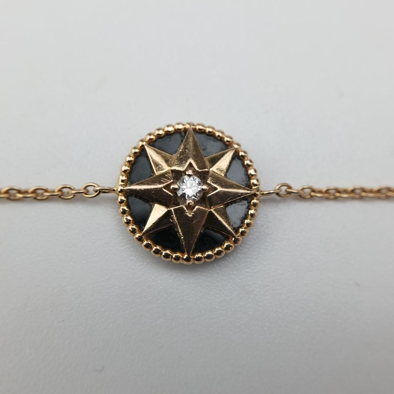 Dior Rose Des Vents Medallion Black Gold Bracelet — view 8