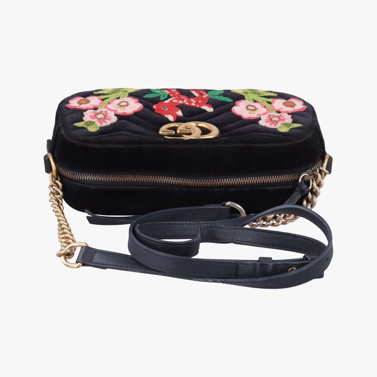 Gucci GG Marmont Black Multicolor Velour Messenger — view 8