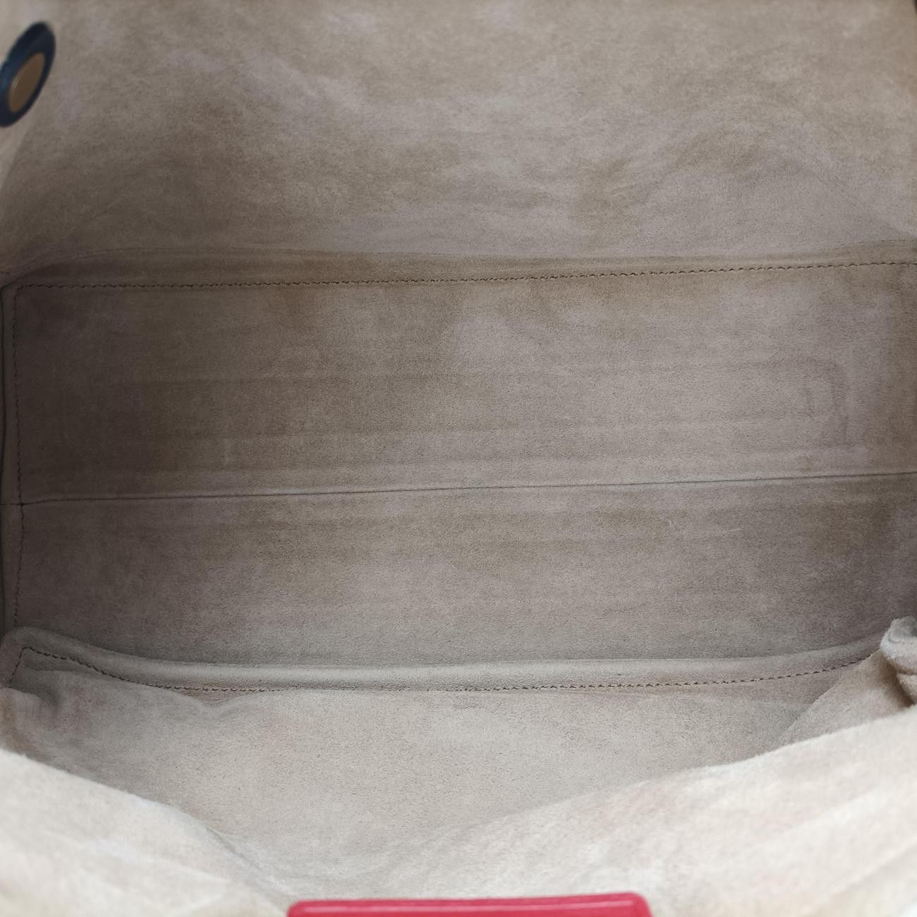 Saint Laurent Yves Muse Two Blue Red Beige Leather Handbag — view 9