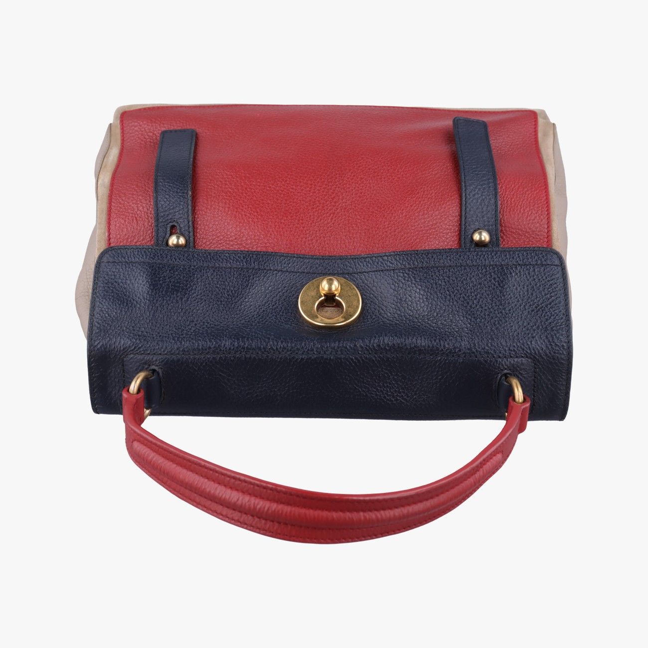 Saint Laurent Yves Muse Two Blue Red Beige Leather Handbag — view 8