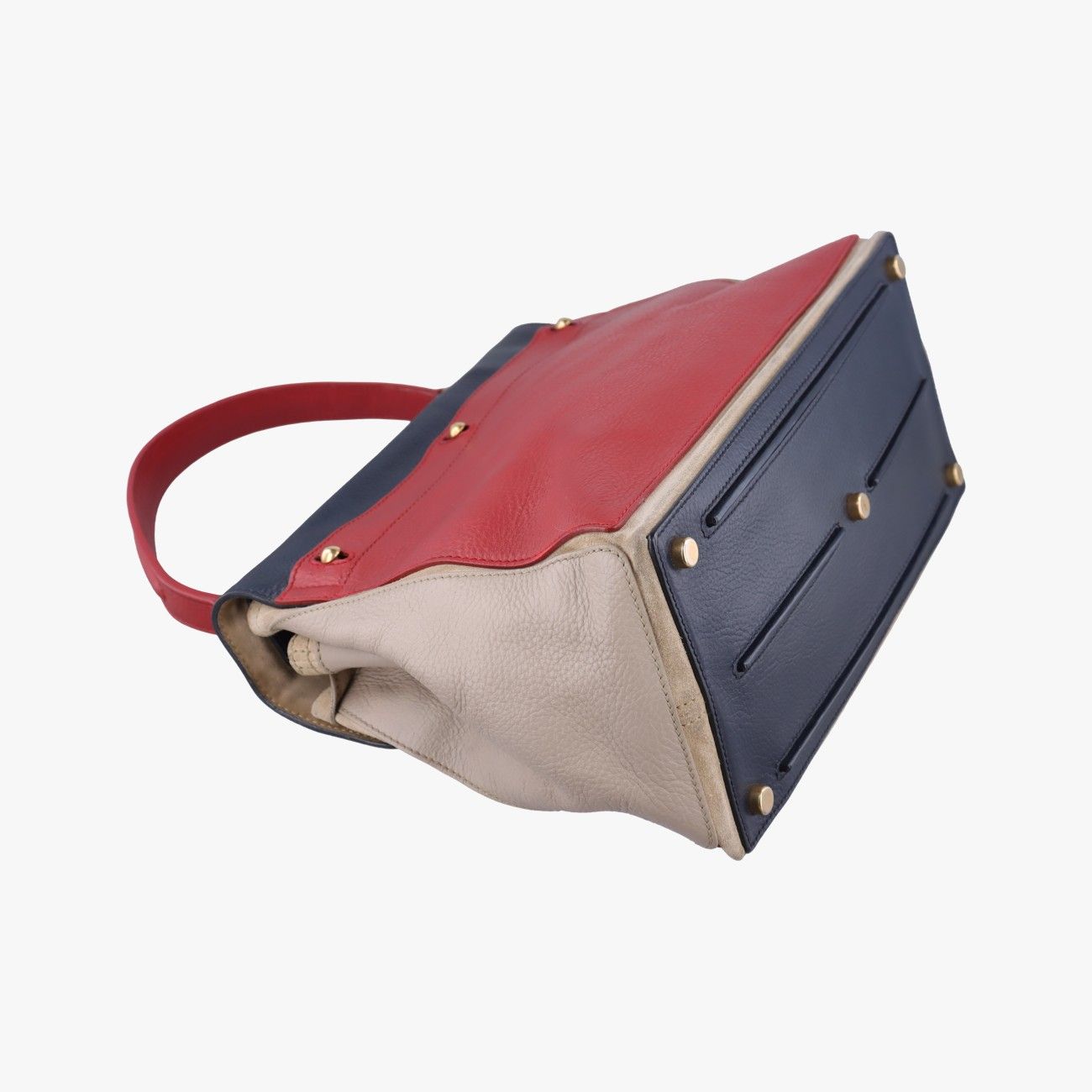 Saint Laurent Yves Muse Two Blue Red Beige Leather Handbag — view 7