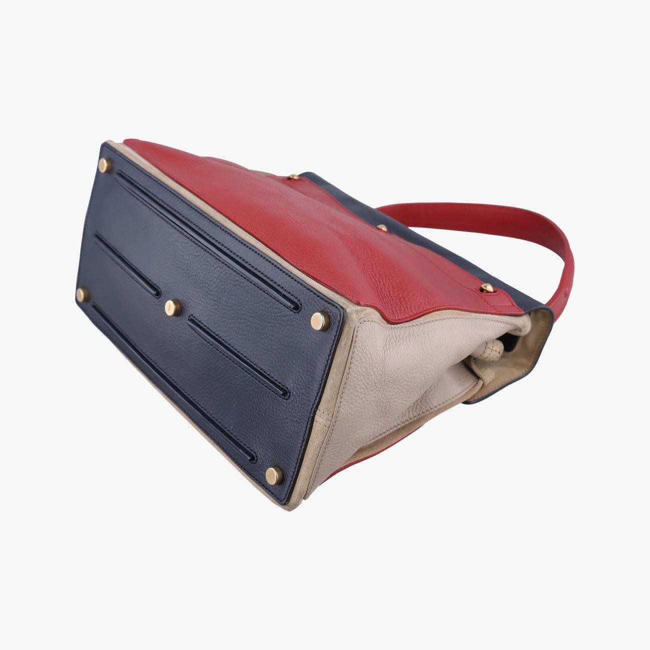 Saint Laurent Yves Muse Two Blue Red Beige Leather Handbag — view 6