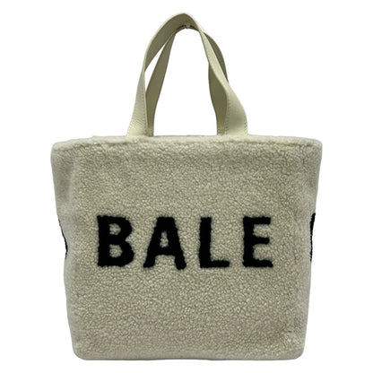 Balenciaga Tote Ivory Black Leather Shearling