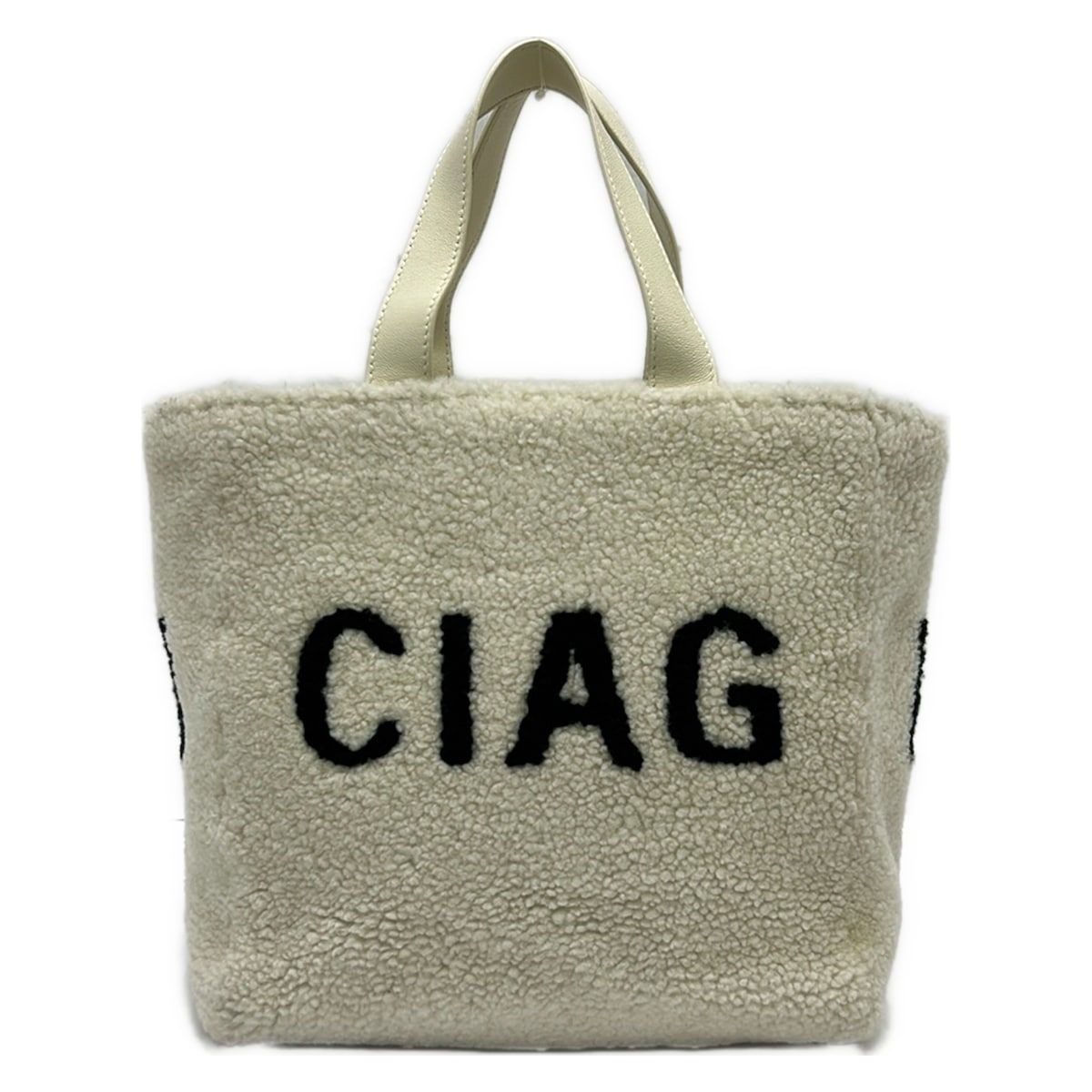 Balenciaga Tote Ivory Black Leather Shearling — view 3