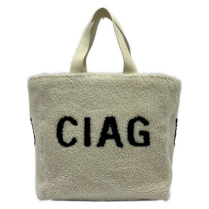 Balenciaga Tote Ivory Black Leather Shearling — view 3