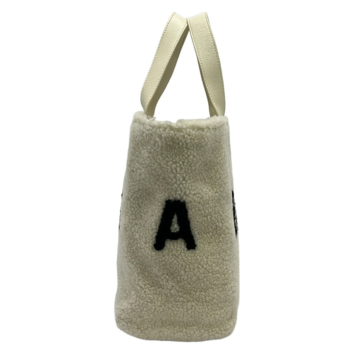 Balenciaga Tote Ivory Black Leather Shearling — view 4