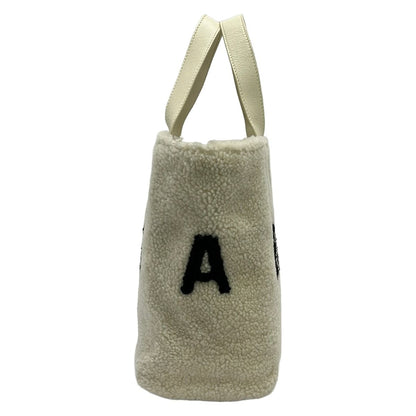 Balenciaga Tote Ivory Black Leather Shearling — view 4