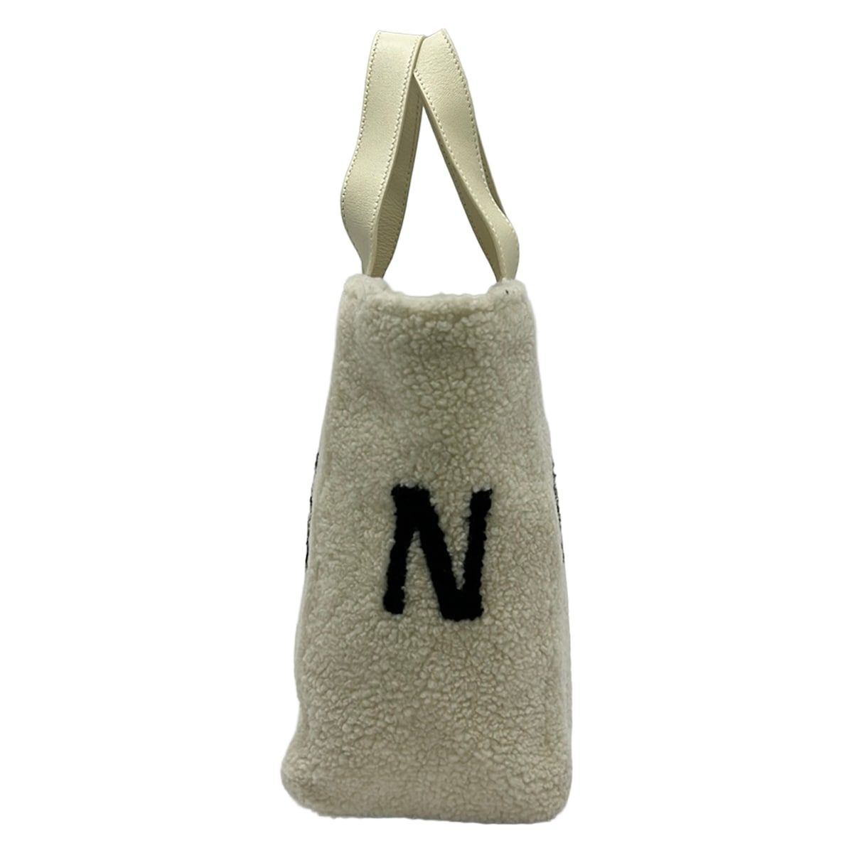 Balenciaga Tote Ivory Black Leather Shearling — view 2