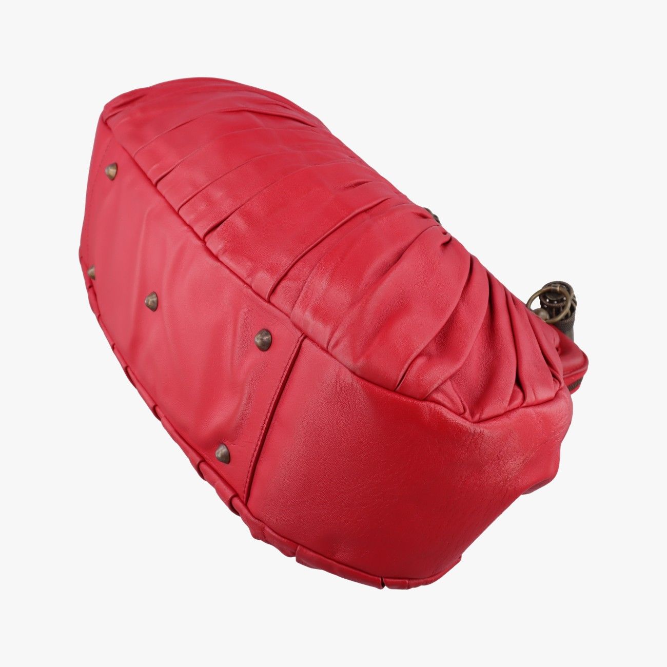 Dior Plisse Red Lambskin Handbag — view 4