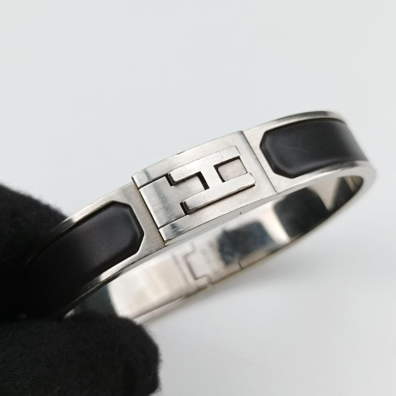 Hermes Jet Silver Black Bracelet — view 4