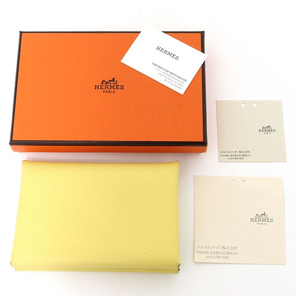 Hermes Calvi Duo Card Case Coin Epsom John Mango — view 2