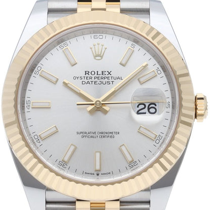 Rolex Datejust 41 Watch Jubilee Box 18k Yellow Gold SS Silver