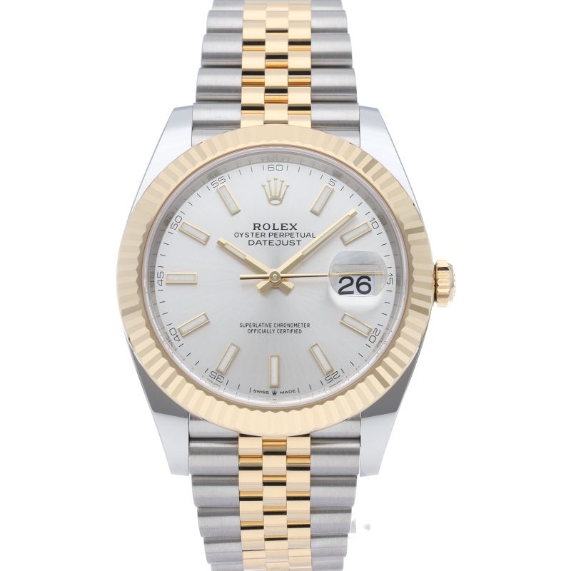 Rolex Datejust 41 Watch Jubilee Box 18k Yellow Gold SS Silver — view 2