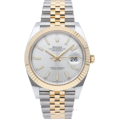 Rolex Datejust 41 Watch Jubilee Box 18k Yellow Gold SS Silver — view 2