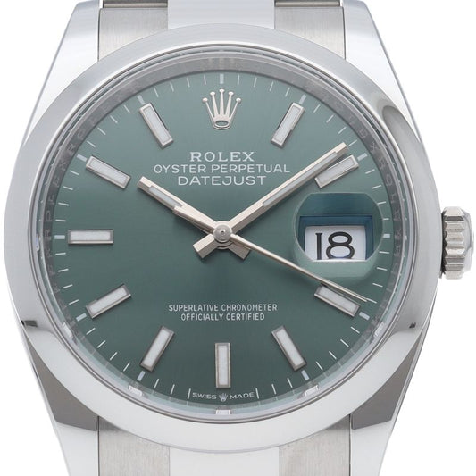 Rolex Datejust 36 Watch Oy Star Mint Green Box SS