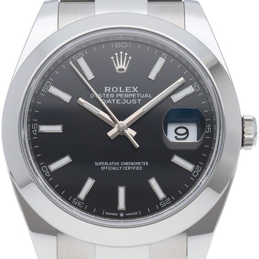 Rolex Datejust 41 Watch Oyster Box SS Black