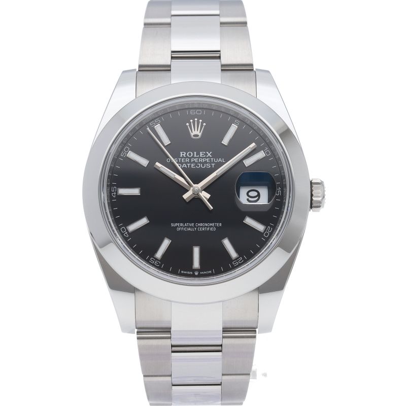 Rolex Datejust 41 Watch Oyster Box SS Black — view 2