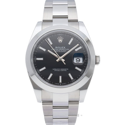 Rolex Datejust 41 Watch Oyster Box SS Black — view 2