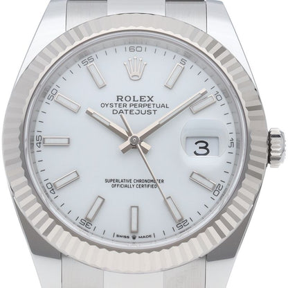 Rolex Datejust 41 Watch Oyster Box 18k White Gold SS