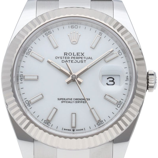 Rolex Datejust 41 Watch Oyster Box 18k White Gold SS