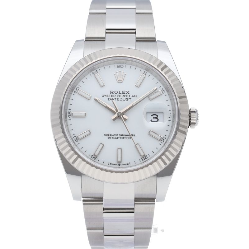 Rolex Datejust 41 Watch Oyster Box 18k White Gold SS — view 2