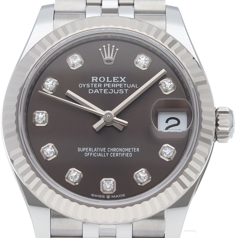 Rolex Datejust 31 Boys Watch Jubilee Diamond Box 18k White Gold SS