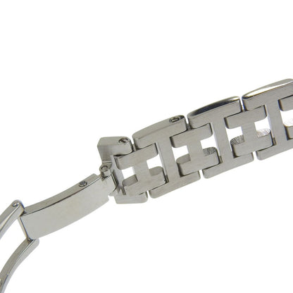 Hermes Clipper Cles Stainless Steel Diamond Silver Quartz Analog Display White — view 6