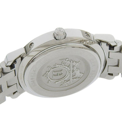 Hermes Clipper Cles Stainless Steel Diamond Silver Quartz Analog Display White — view 5