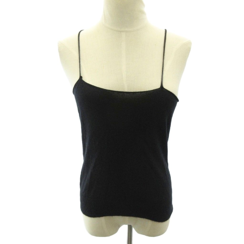 Chanel Cashmere Knit Camisole CC Logo Black