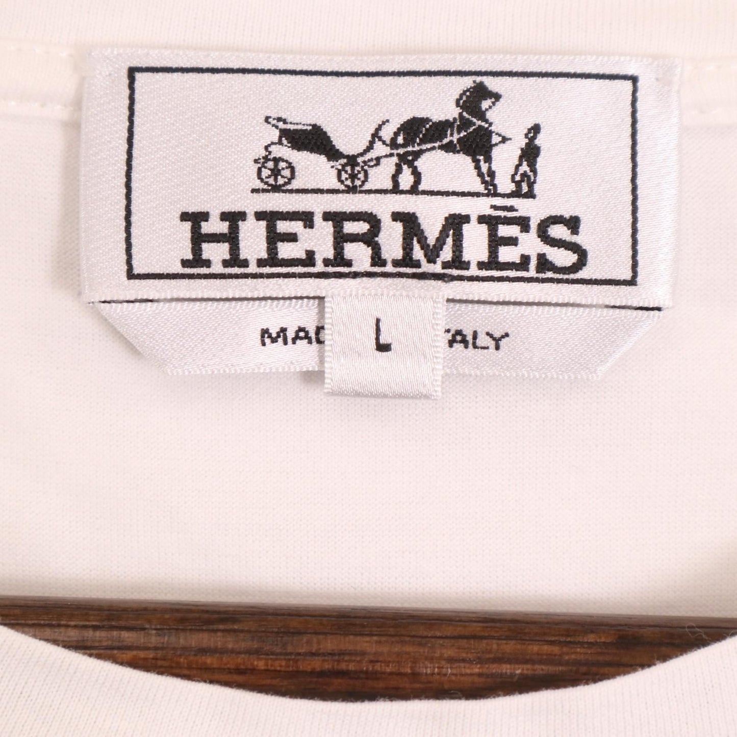 Hermes White Print T-Shirt — view 6