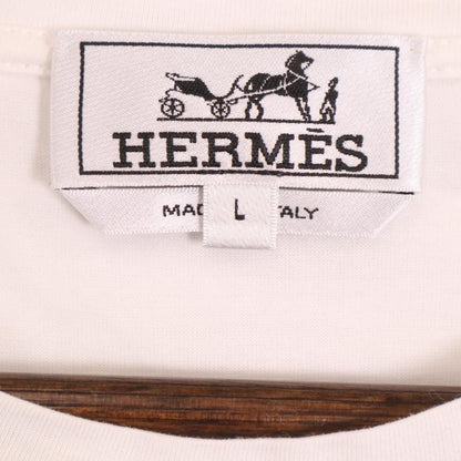 Hermes White Print T-Shirt — view 6