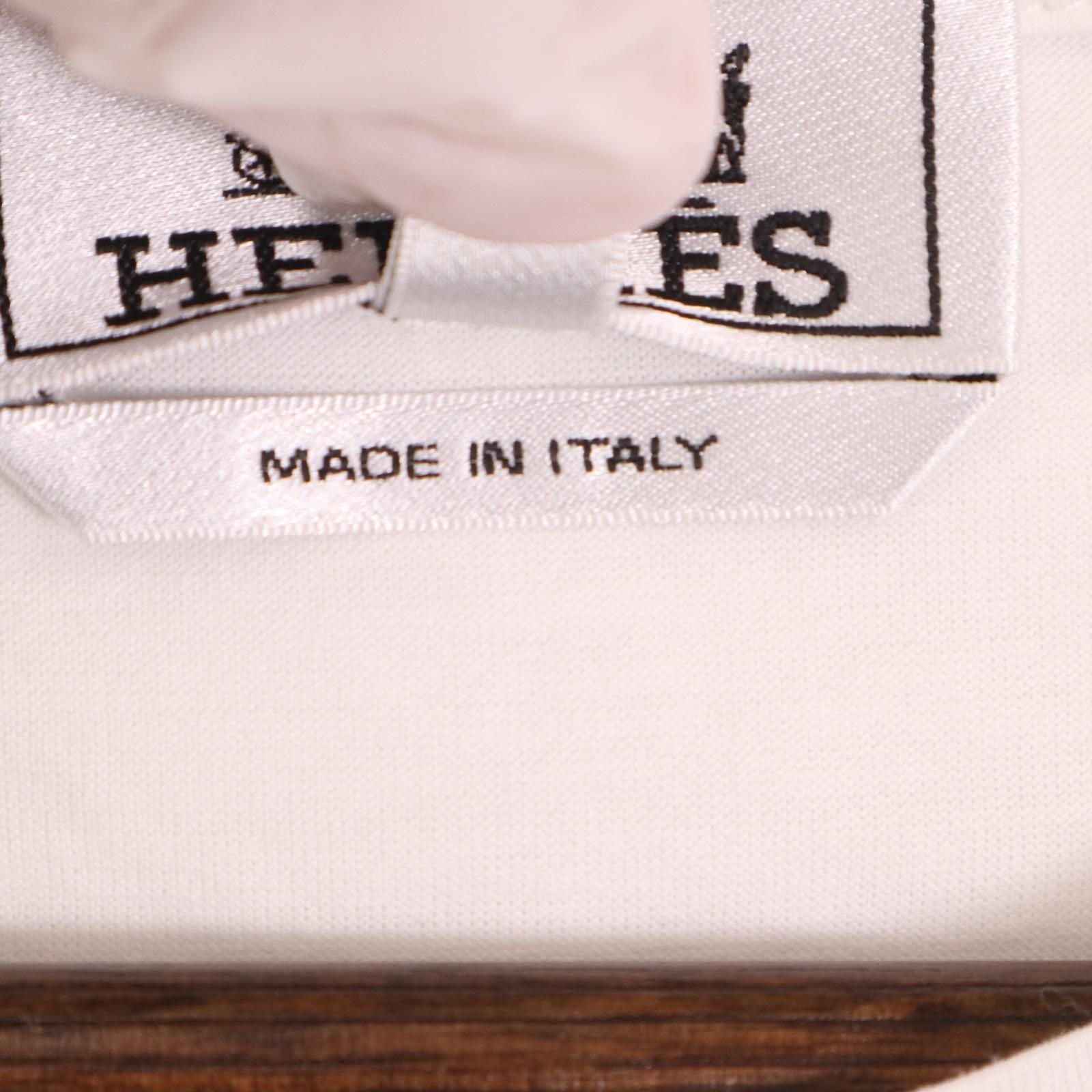 Hermes White Print T-Shirt — view 7