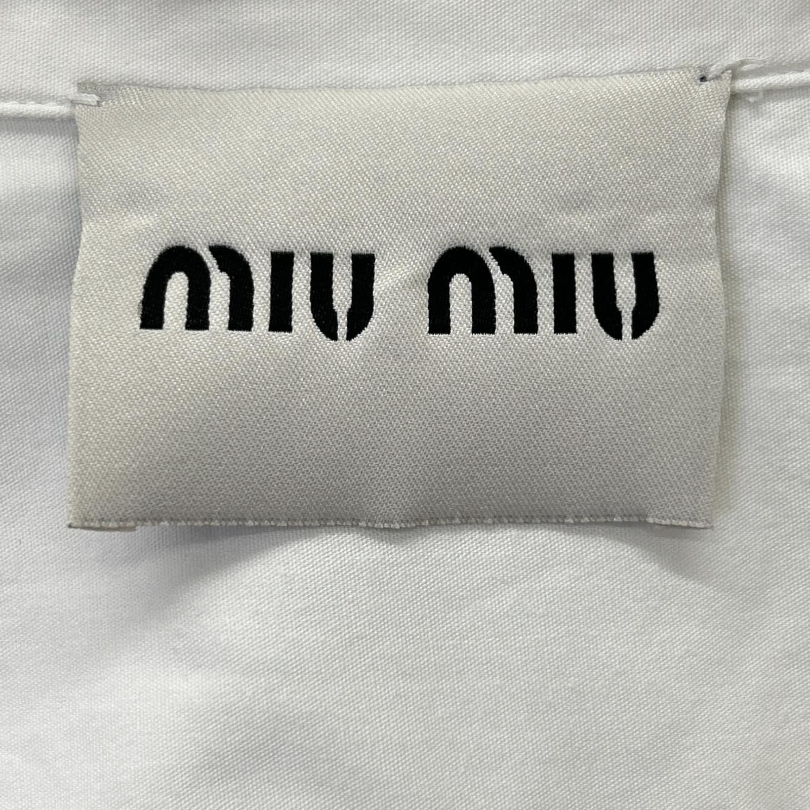 Miu Miu White Logo Shirt 40 — view 4