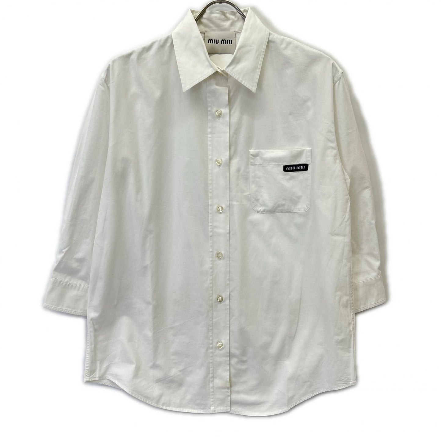 Miu Miu White Logo Shirt 40