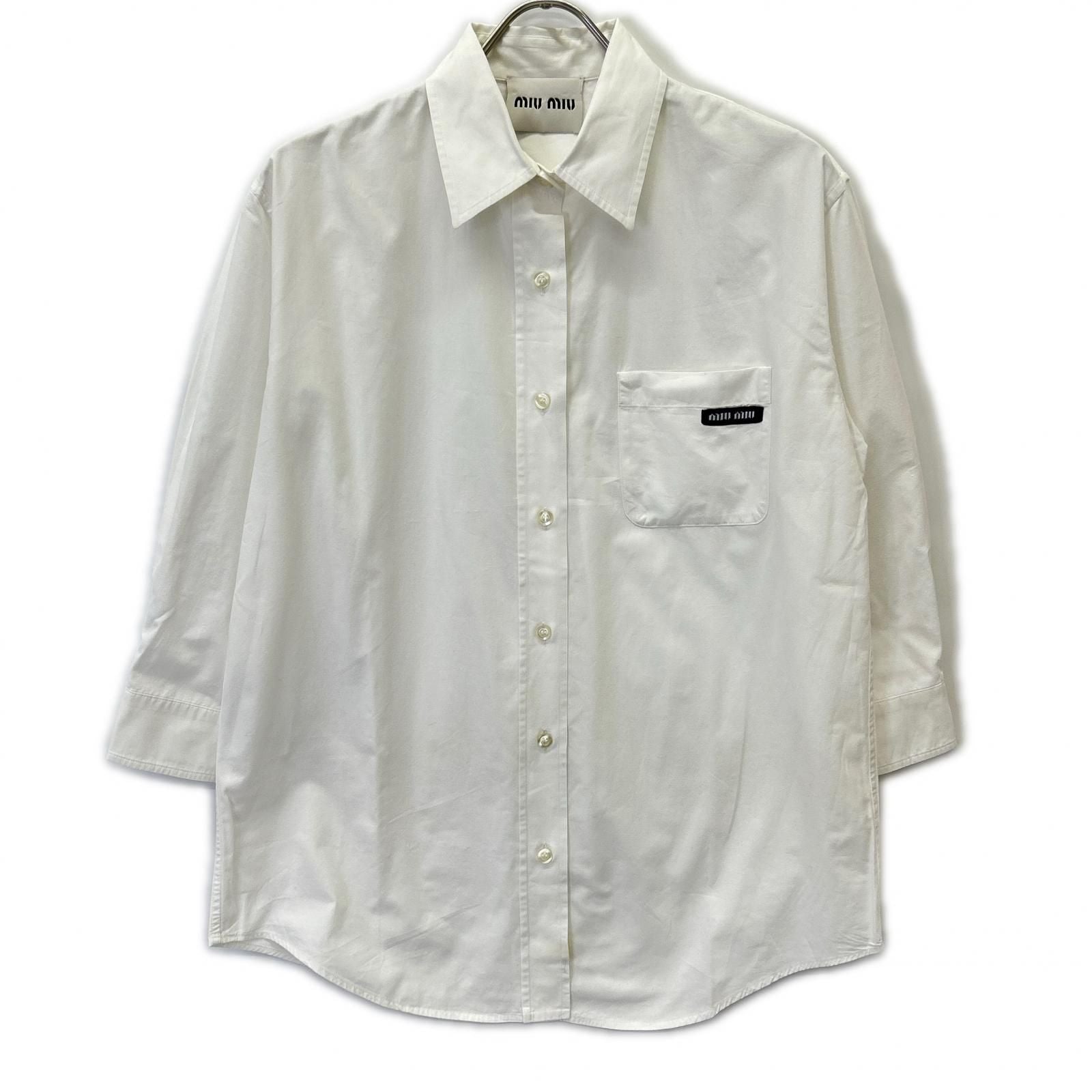 Miu Miu White Logo Shirt 40