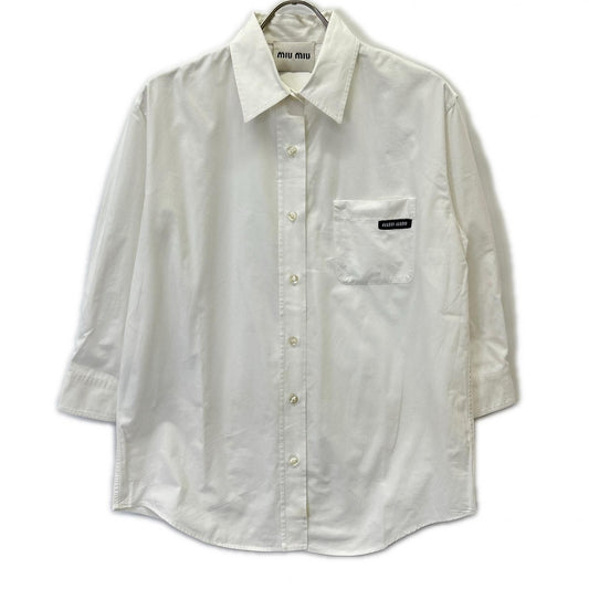 Miu Miu White Logo Shirt 40
