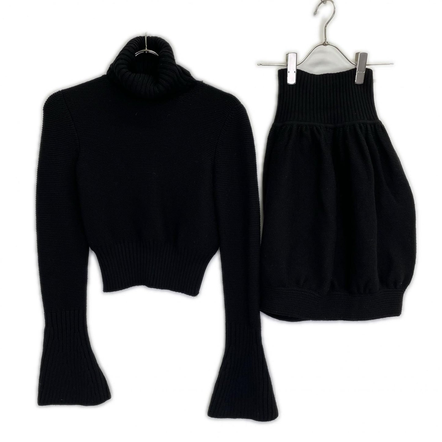 Fendi Black Wool Knit Set 38