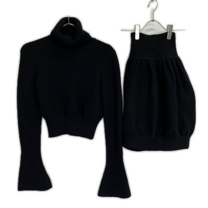 Fendi Black Wool Knit Set 38