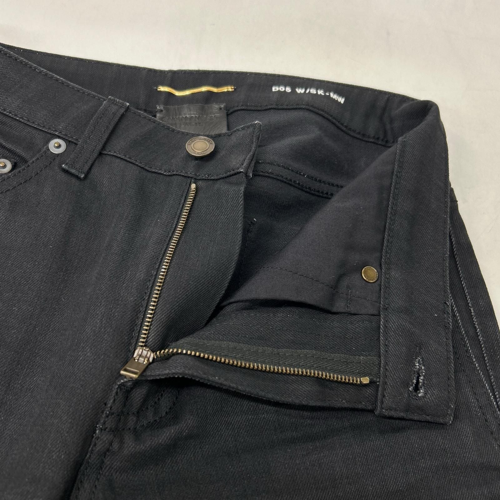 Saint Laurent Paris Black Skinny Denim Pants 25 — view 6