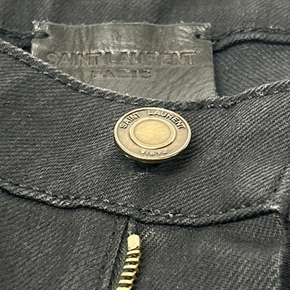Saint Laurent Paris Black Skinny Denim Pants 25 — view 7