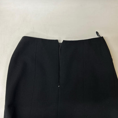Chanel Black Wool CC Logo Zipper Midi Skirt 38 — view 9