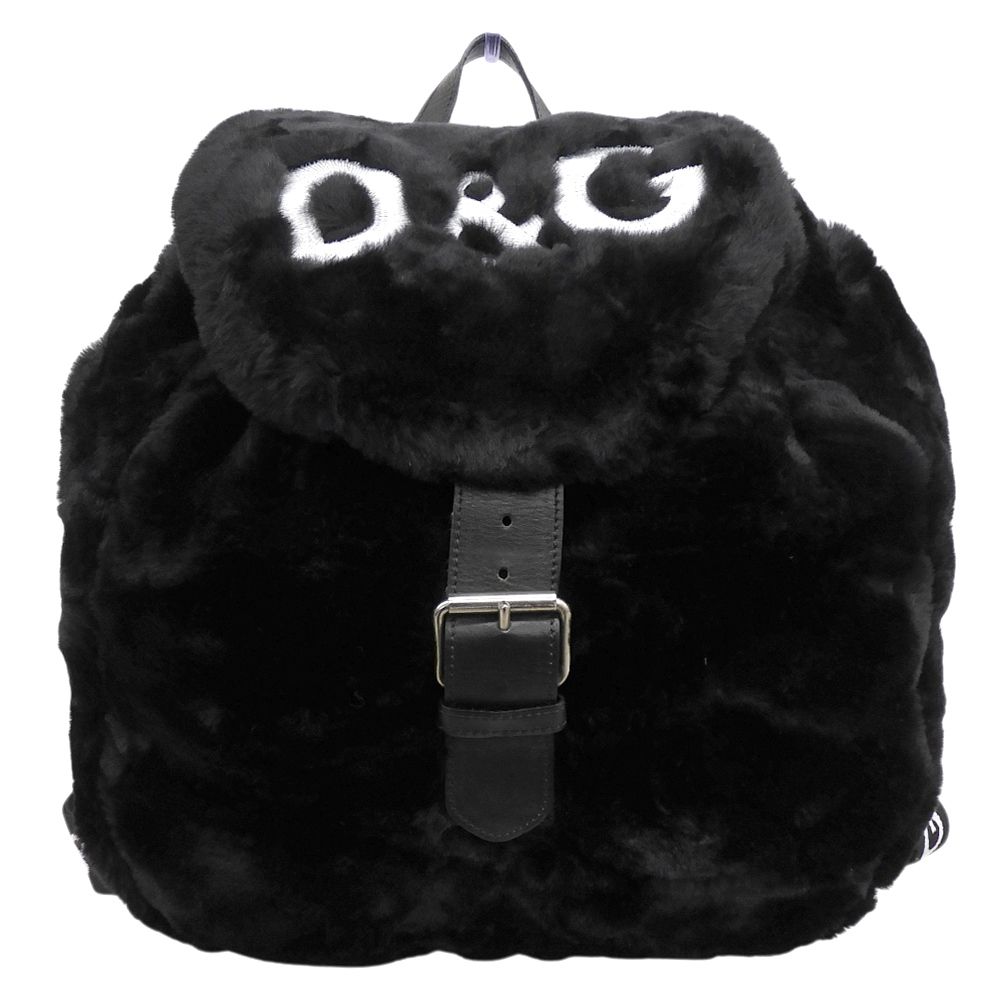 Dolce & Gabbana D&G Fur Logo Backpack Black