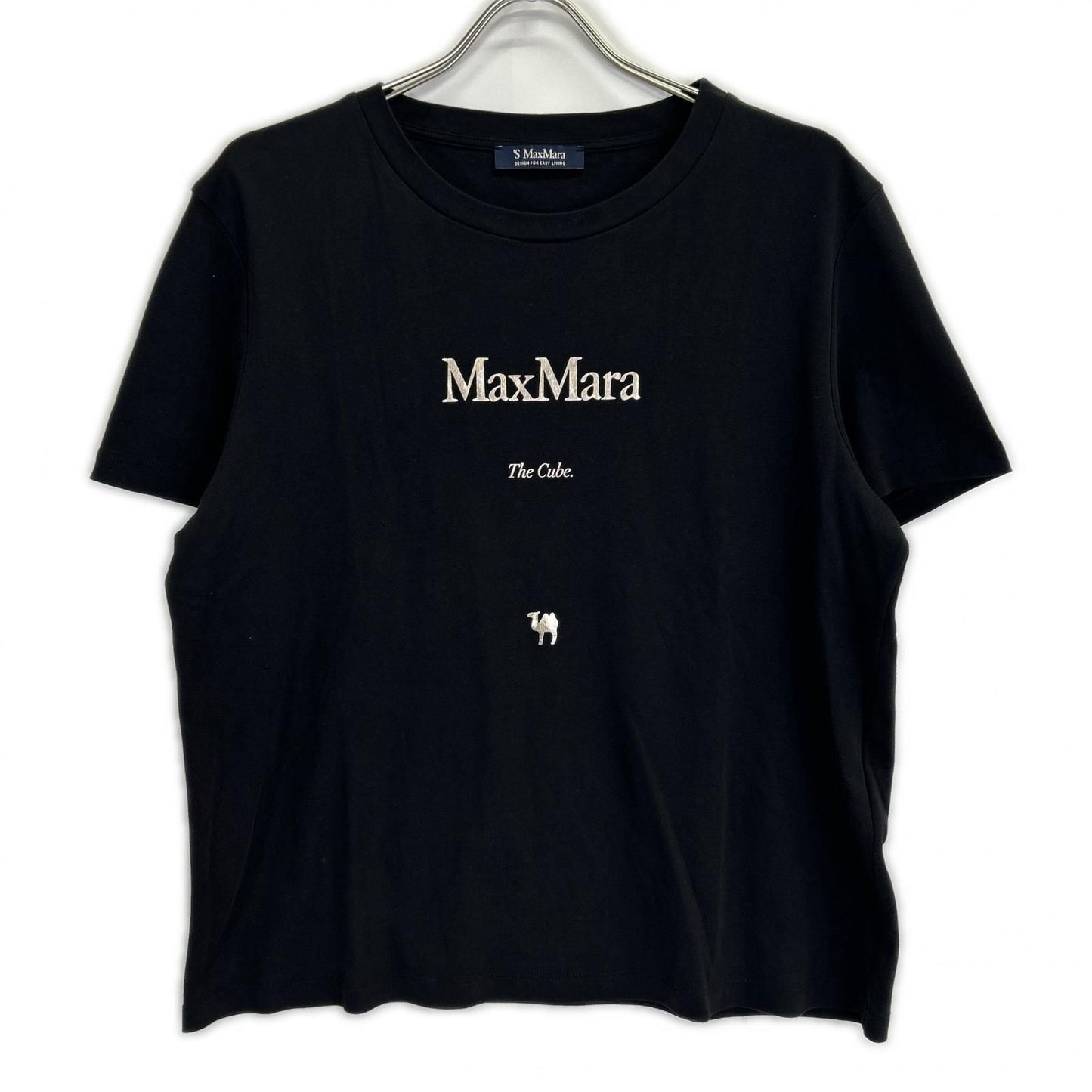Max Mara S Maxmara Black the Cube Logo Print T-Shirt XL