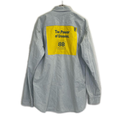 Balenciaga Thepowerofdreams Blue Back Print Oversize Denim Shirt 37 — view 2