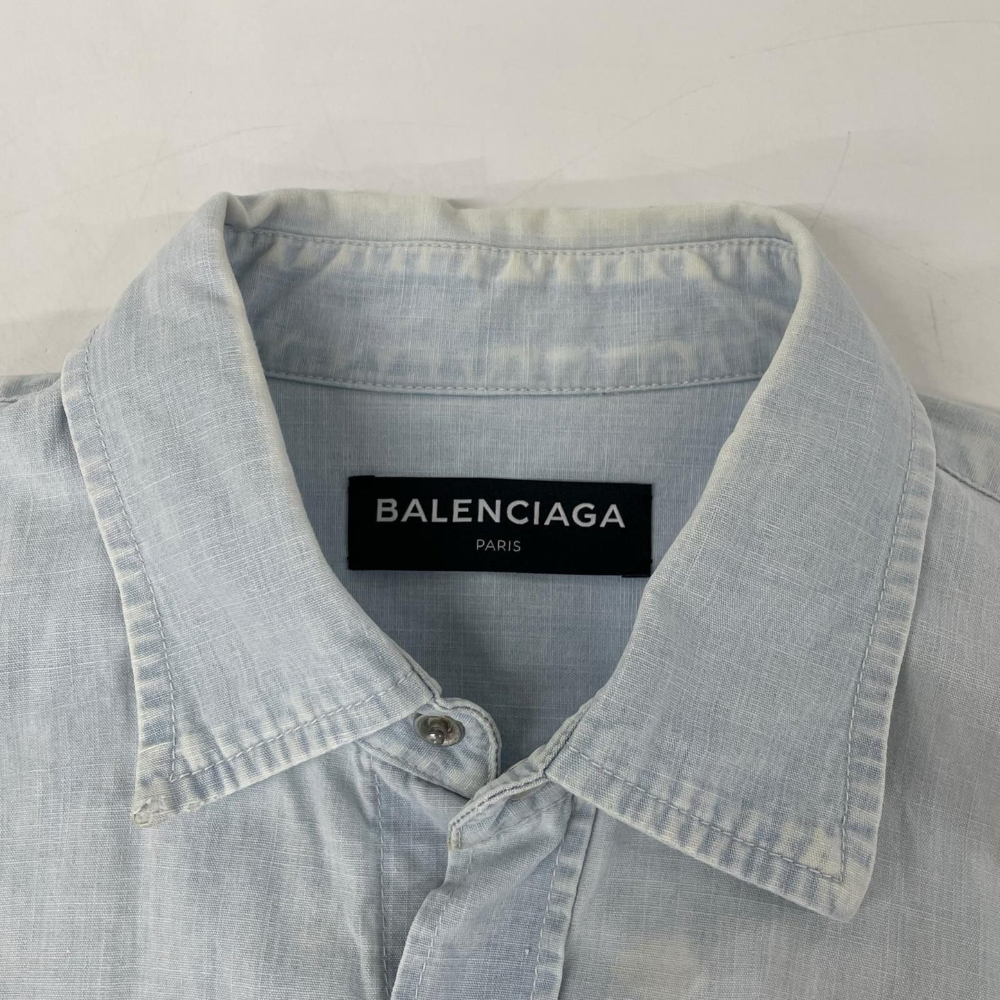 Balenciaga Thepowerofdreams Blue Back Print Oversize Denim Shirt 37 — view 7