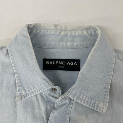 Balenciaga Thepowerofdreams Blue Back Print Oversize Denim Shirt 37 — view 7