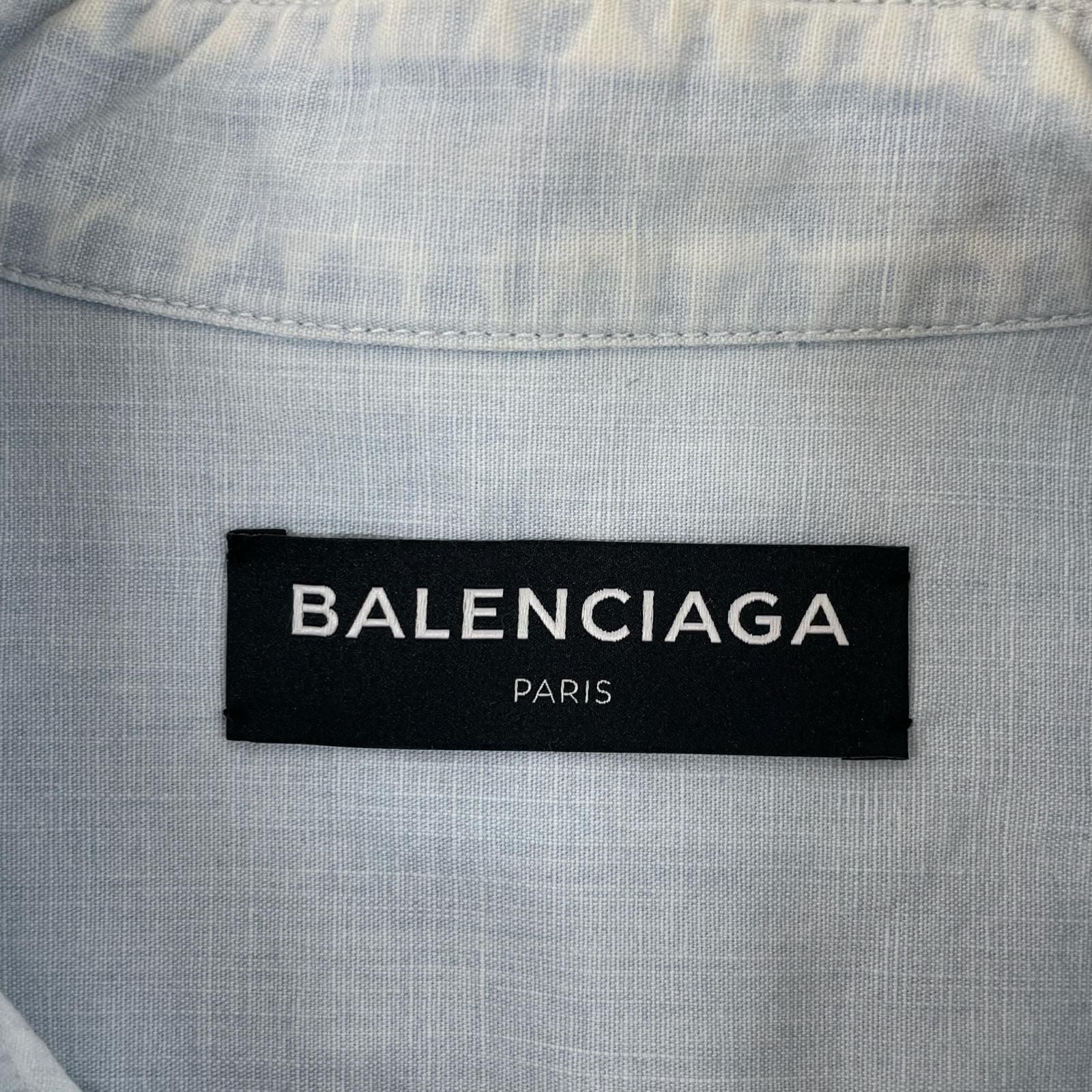 Balenciaga Thepowerofdreams Blue Back Print Oversize Denim Shirt 37 — view 3